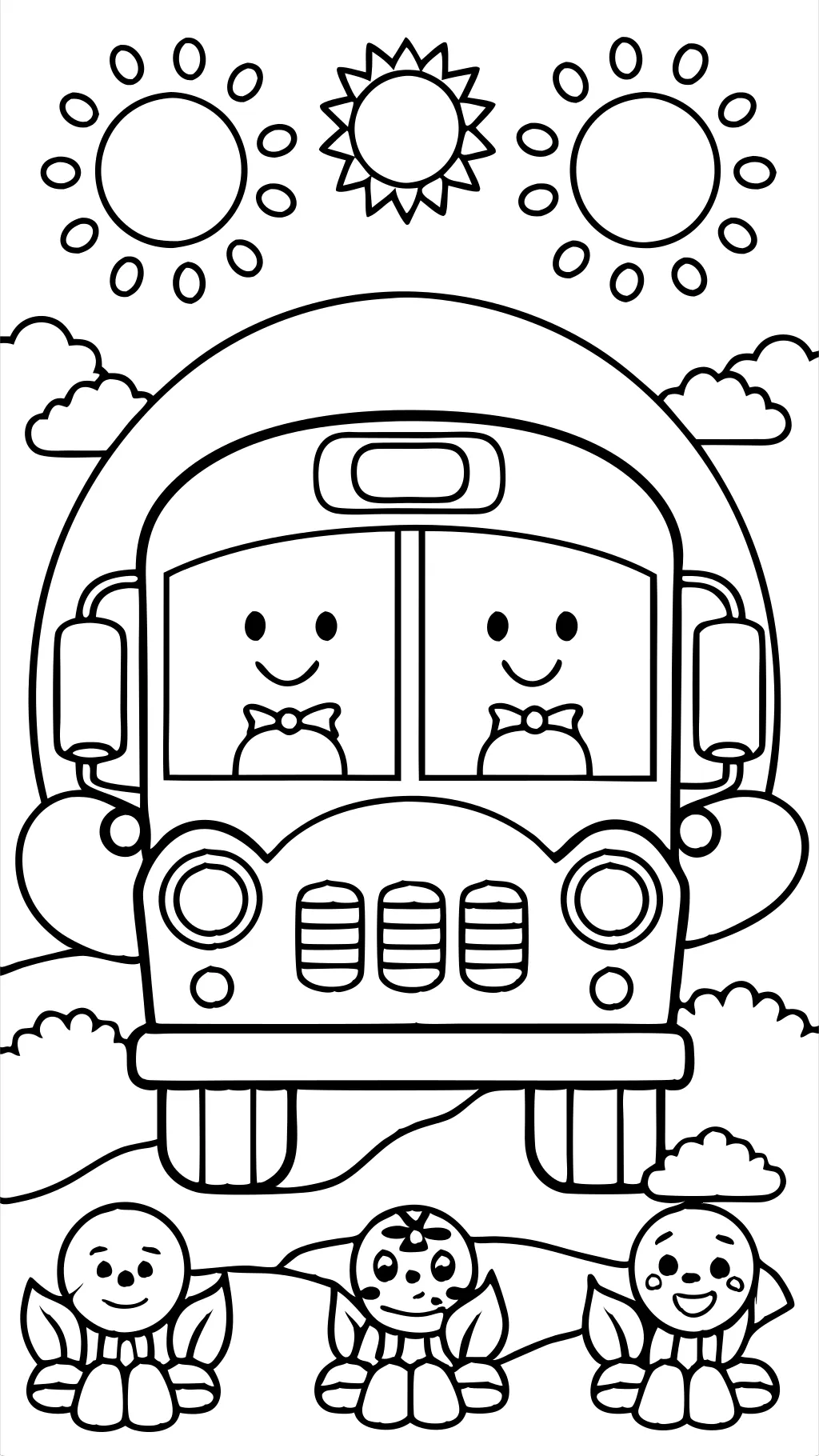 wheels on the bus coloring page